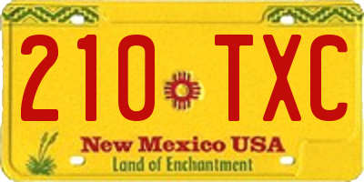NM license plate 210TXC