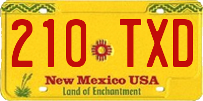 NM license plate 210TXD