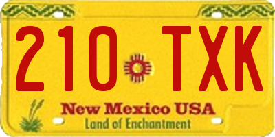 NM license plate 210TXK