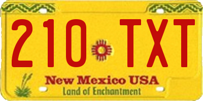 NM license plate 210TXT