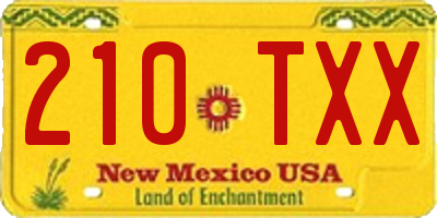 NM license plate 210TXX