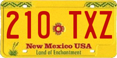 NM license plate 210TXZ