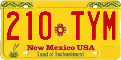 NM license plate 210TYM