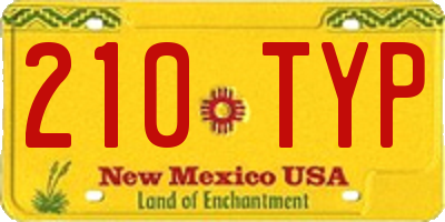 NM license plate 210TYP