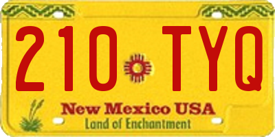 NM license plate 210TYQ