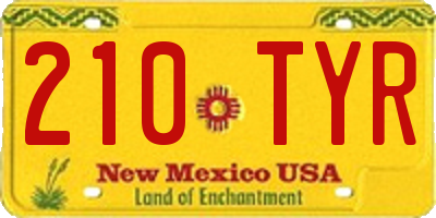 NM license plate 210TYR