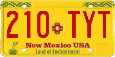 NM license plate 210TYT