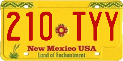 NM license plate 210TYY