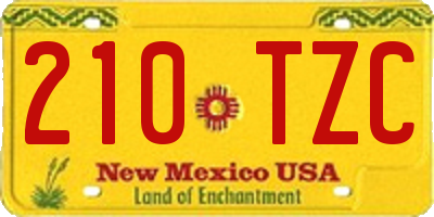 NM license plate 210TZC
