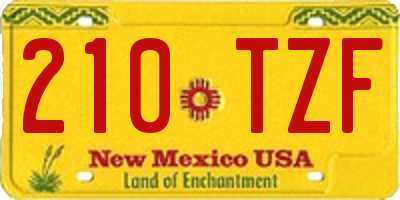 NM license plate 210TZF