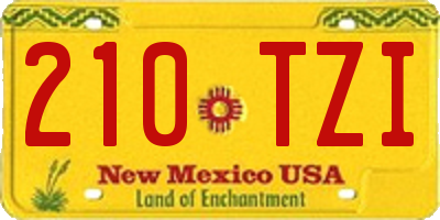 NM license plate 210TZI