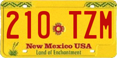 NM license plate 210TZM