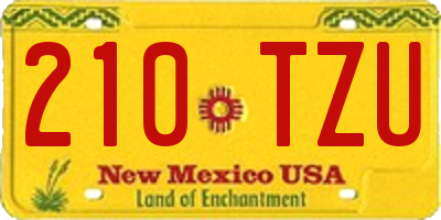 NM license plate 210TZU