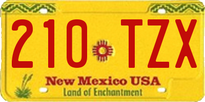 NM license plate 210TZX