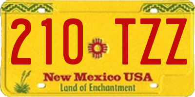 NM license plate 210TZZ