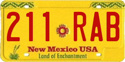 NM license plate 211RAB