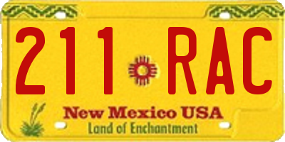 NM license plate 211RAC
