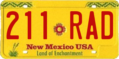 NM license plate 211RAD