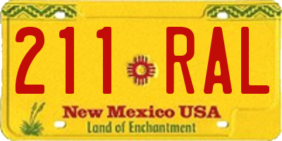 NM license plate 211RAL