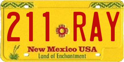 NM license plate 211RAY