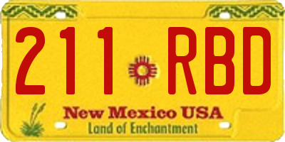 NM license plate 211RBD