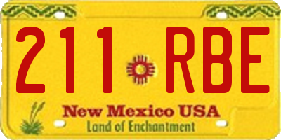 NM license plate 211RBE