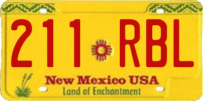 NM license plate 211RBL