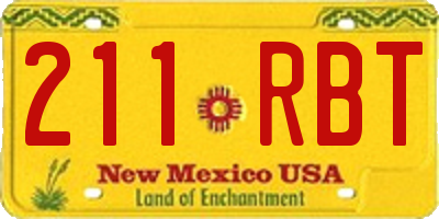 NM license plate 211RBT