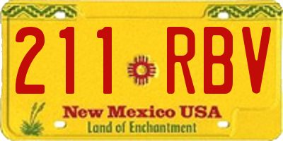 NM license plate 211RBV