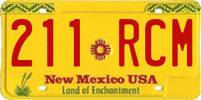 NM license plate 211RCM