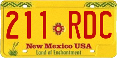 NM license plate 211RDC