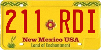 NM license plate 211RDI