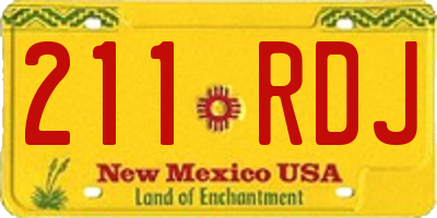 NM license plate 211RDJ