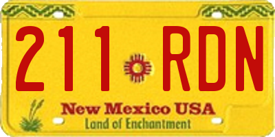 NM license plate 211RDN