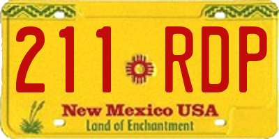 NM license plate 211RDP