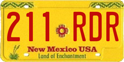 NM license plate 211RDR