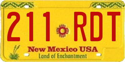 NM license plate 211RDT