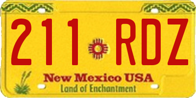NM license plate 211RDZ