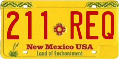 NM license plate 211REQ