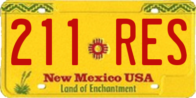 NM license plate 211RES