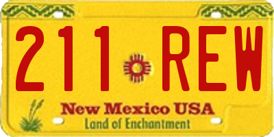 NM license plate 211REW