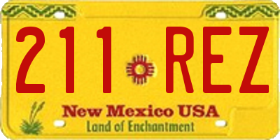 NM license plate 211REZ