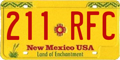 NM license plate 211RFC