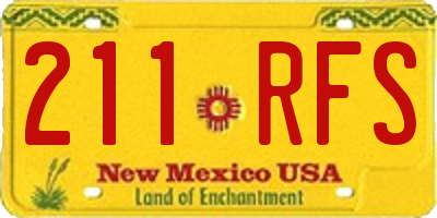 NM license plate 211RFS