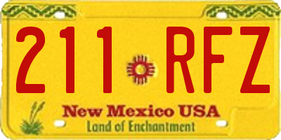 NM license plate 211RFZ