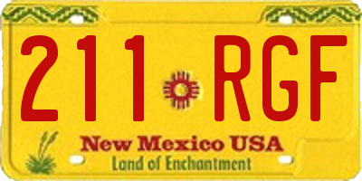NM license plate 211RGF