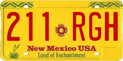 NM license plate 211RGH