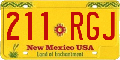 NM license plate 211RGJ