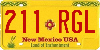 NM license plate 211RGL