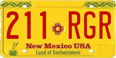NM license plate 211RGR